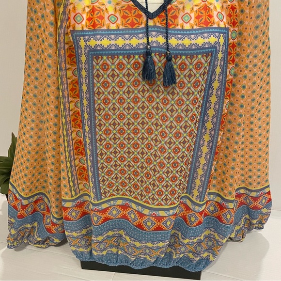 NWT 🌟New Directions Print Sheer/ Chambry L/S Top /Blouse Women’s Size XL - Picture 10 of 14